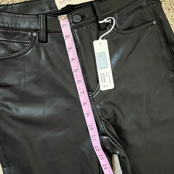 Soft Surroundings Faux Leather High Rise Skinny Pants Black‎ Size 8 - Picture 5 of 11
